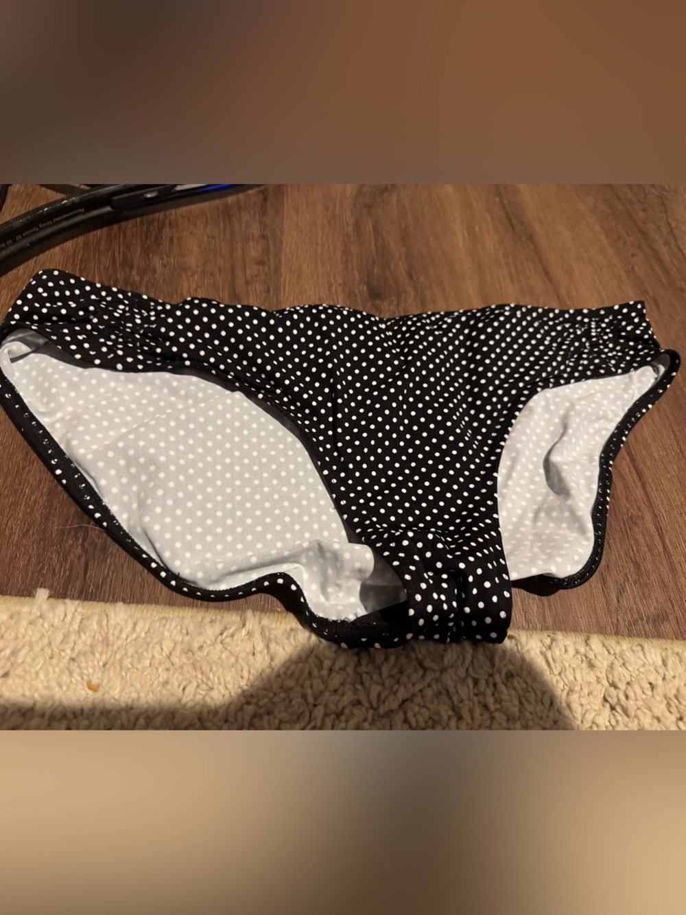 Lands' End Black and White Polka Dot Bikini Bottom